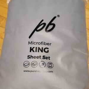BRAND NEW IN BAG - Gray Microfiber King Sheet Set